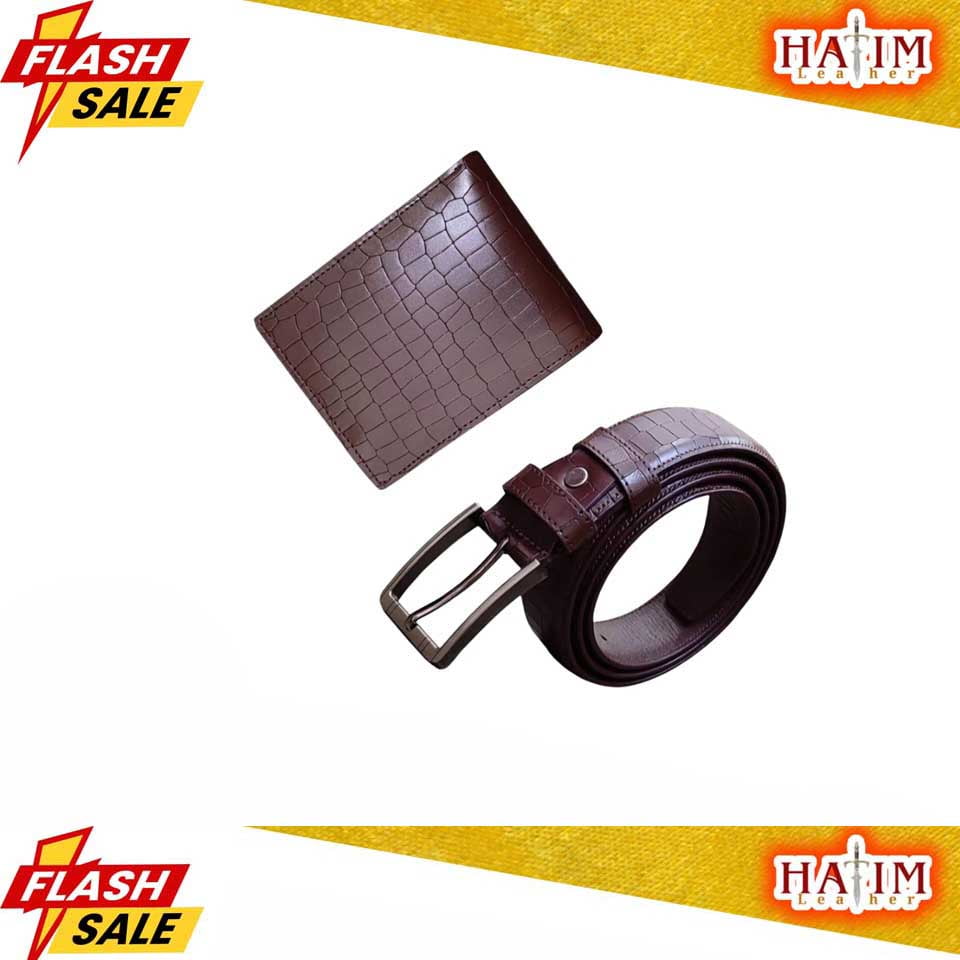 Crocodile shape Belt and wallet Combo((চকলেট)C-20)