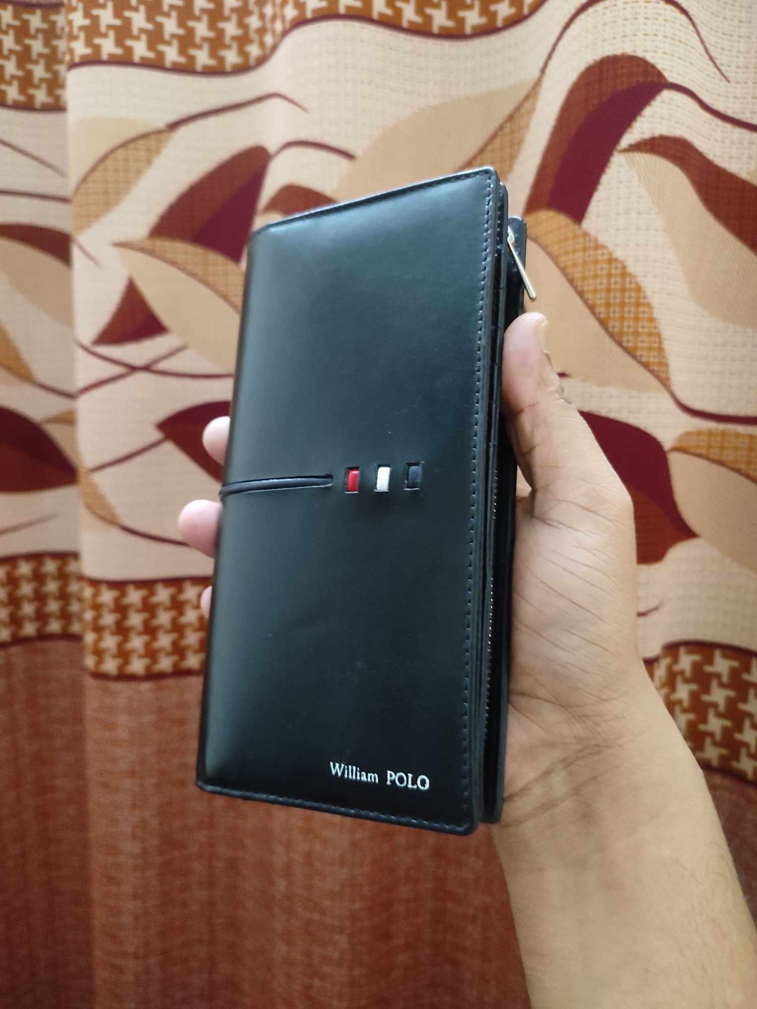 William Polo Leather Long Wallet -Black- L03 - Image 6