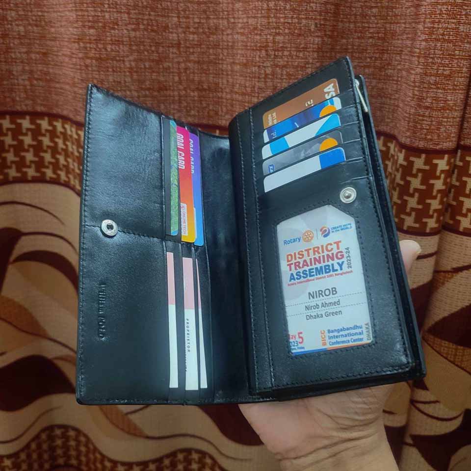 William Polo Leather Long Wallet -Black- L03 - Image 8