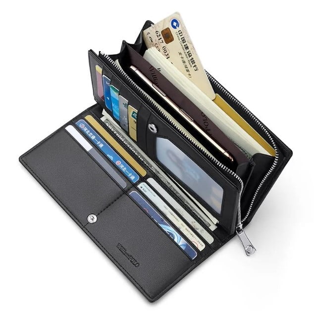 William Polo Leather Long Wallet -Black- L03 - Image 3