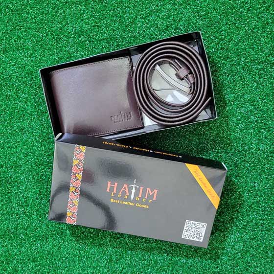 Orginal melingLeather Belt and wallet combo(চকলেট-35)