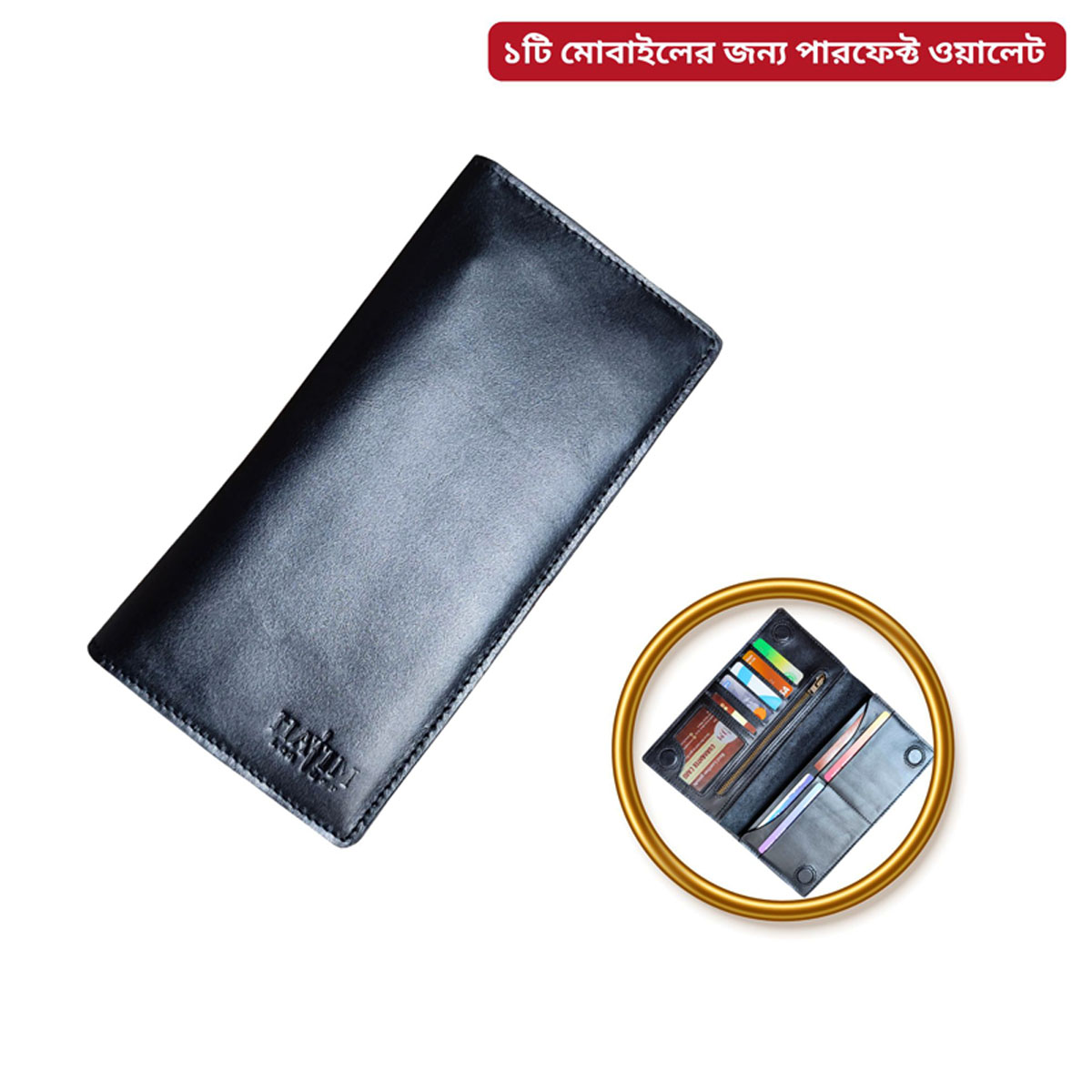 1mobile Magnet system Long Wallet(Black)-L36